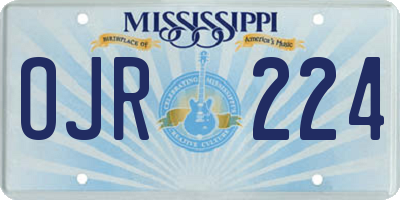 MS license plate OJR224