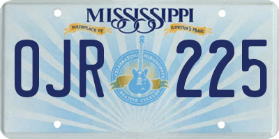 MS license plate OJR225