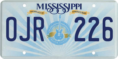 MS license plate OJR226