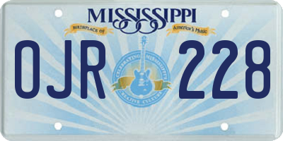 MS license plate OJR228