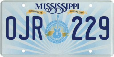 MS license plate OJR229