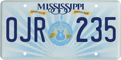 MS license plate OJR235
