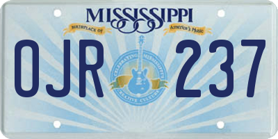 MS license plate OJR237