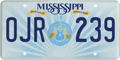 MS license plate OJR239