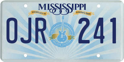 MS license plate OJR241