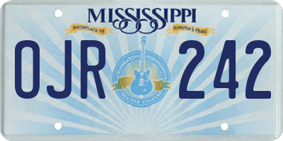 MS license plate OJR242