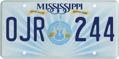 MS license plate OJR244