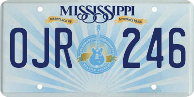 MS license plate OJR246