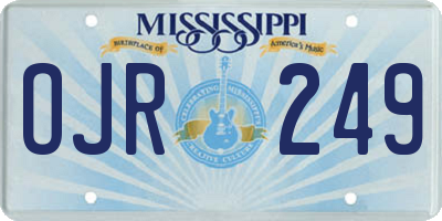 MS license plate OJR249