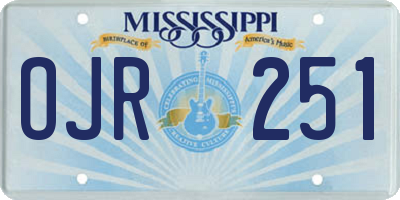 MS license plate OJR251