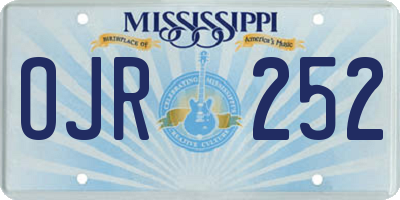 MS license plate OJR252
