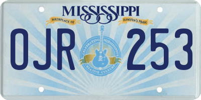 MS license plate OJR253