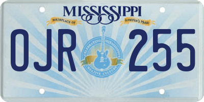 MS license plate OJR255