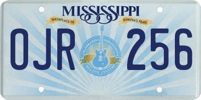 MS license plate OJR256