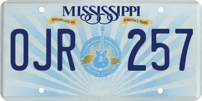 MS license plate OJR257