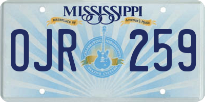 MS license plate OJR259