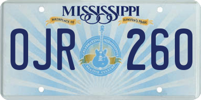 MS license plate OJR260