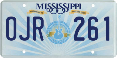 MS license plate OJR261