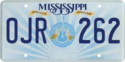 MS license plate OJR262