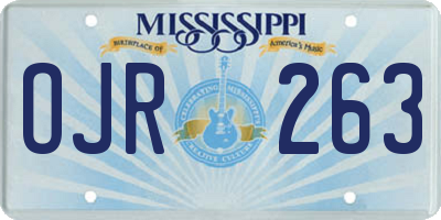 MS license plate OJR263