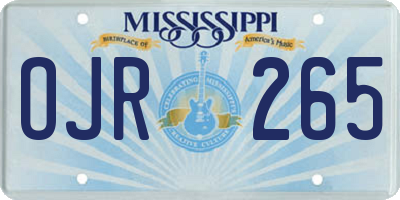 MS license plate OJR265