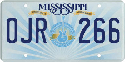 MS license plate OJR266
