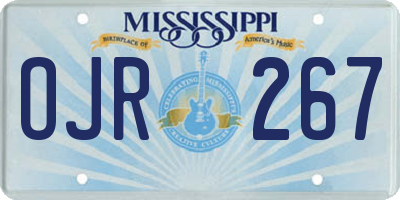 MS license plate OJR267