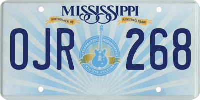 MS license plate OJR268