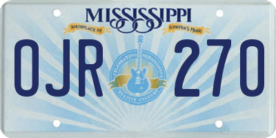 MS license plate OJR270