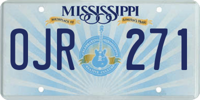 MS license plate OJR271