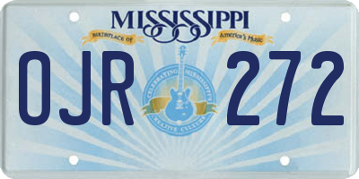 MS license plate OJR272