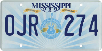 MS license plate OJR274