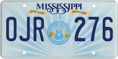 MS license plate OJR276