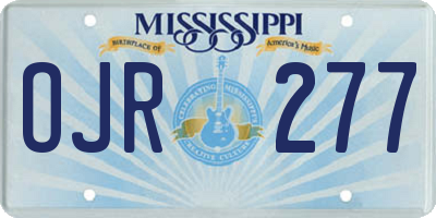 MS license plate OJR277