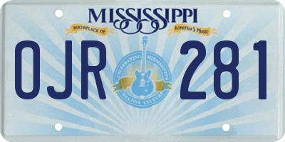 MS license plate OJR281