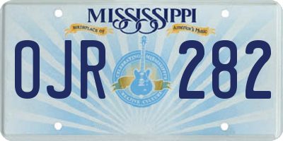 MS license plate OJR282