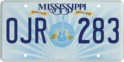 MS license plate OJR283