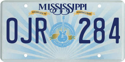 MS license plate OJR284