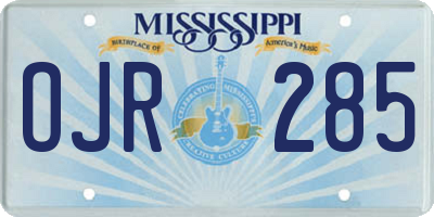 MS license plate OJR285