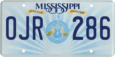 MS license plate OJR286