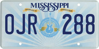 MS license plate OJR288