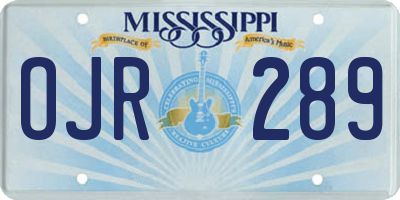 MS license plate OJR289