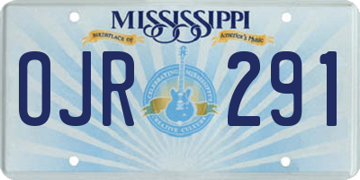 MS license plate OJR291