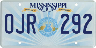 MS license plate OJR292