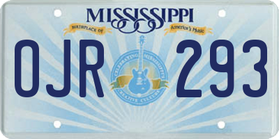 MS license plate OJR293