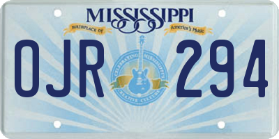MS license plate OJR294