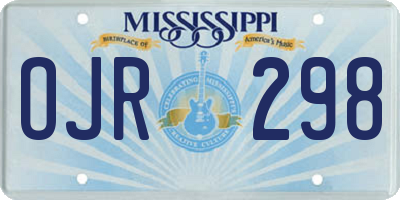 MS license plate OJR298