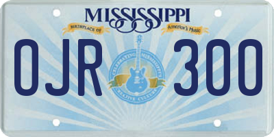 MS license plate OJR300