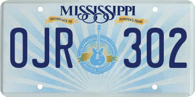 MS license plate OJR302