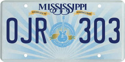 MS license plate OJR303